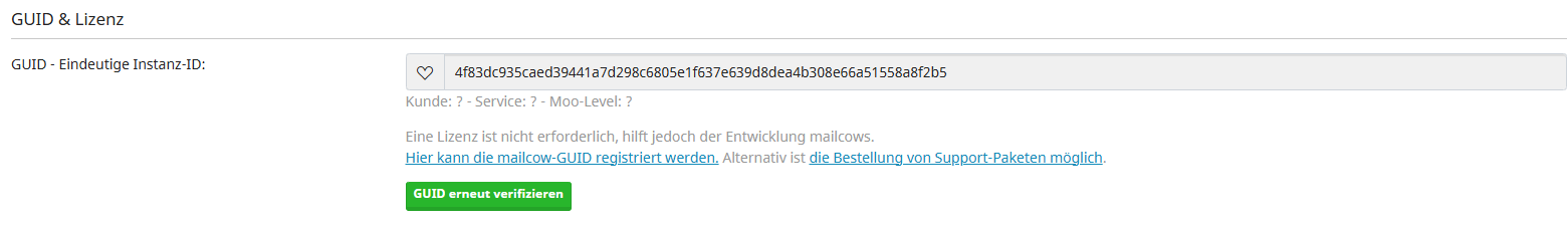 GUID-Bereich in der mailcow-UI