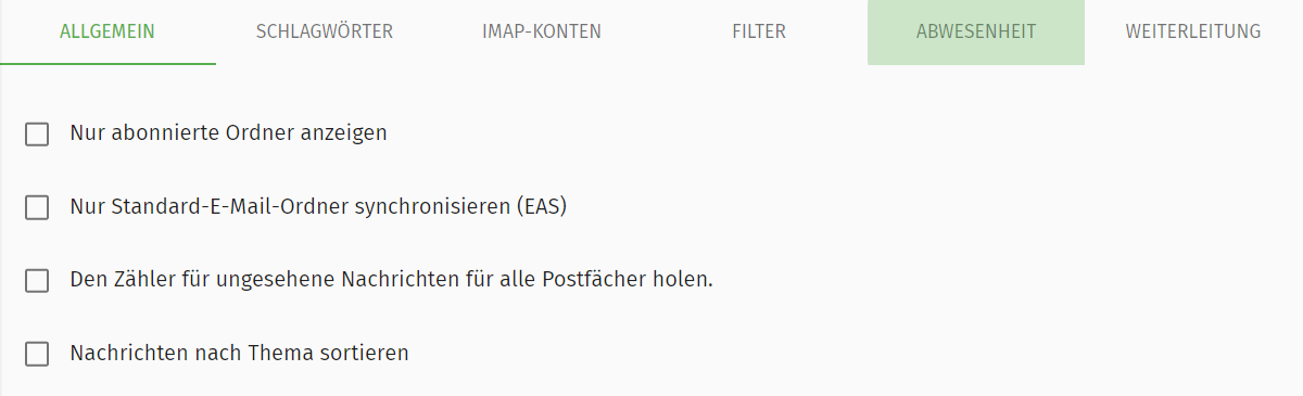 SOGo Allgemein Abwesenheit