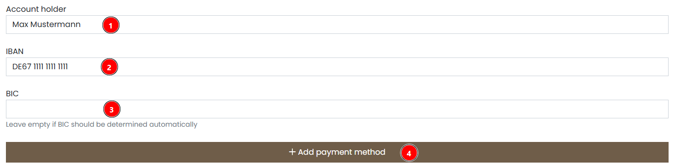Create new mandate in the customer portal