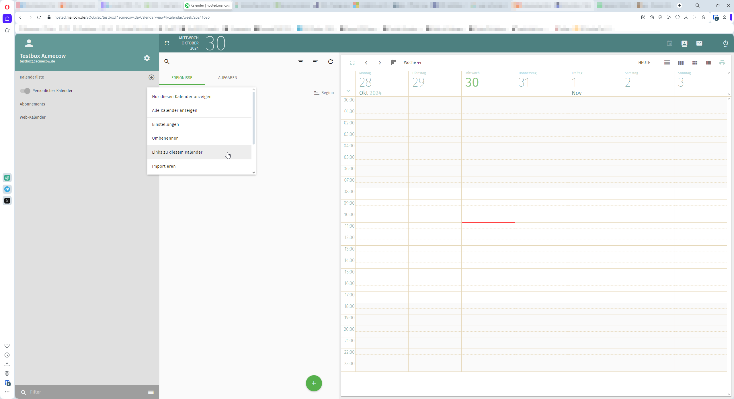 Thunderbird calendar setup assistant. Selection is on "On the Network"